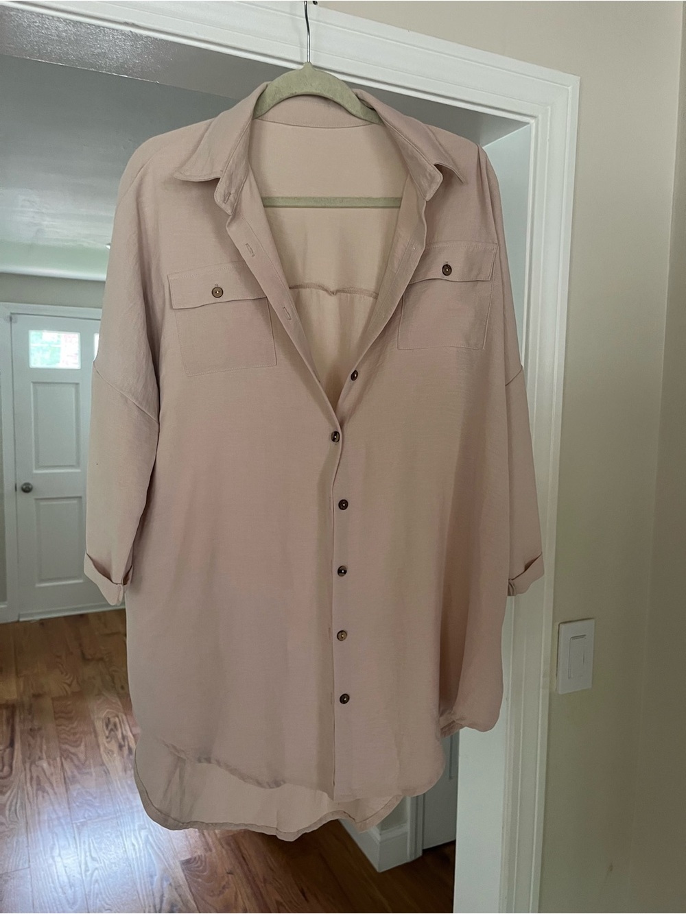 Beach Coverup Dress, Button Up XL
